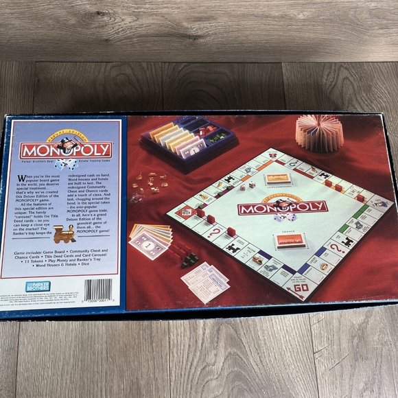 Monopoly DELUXE Edition Parker Brothers Board Game Vintage 1995 - Picture 4 of 16